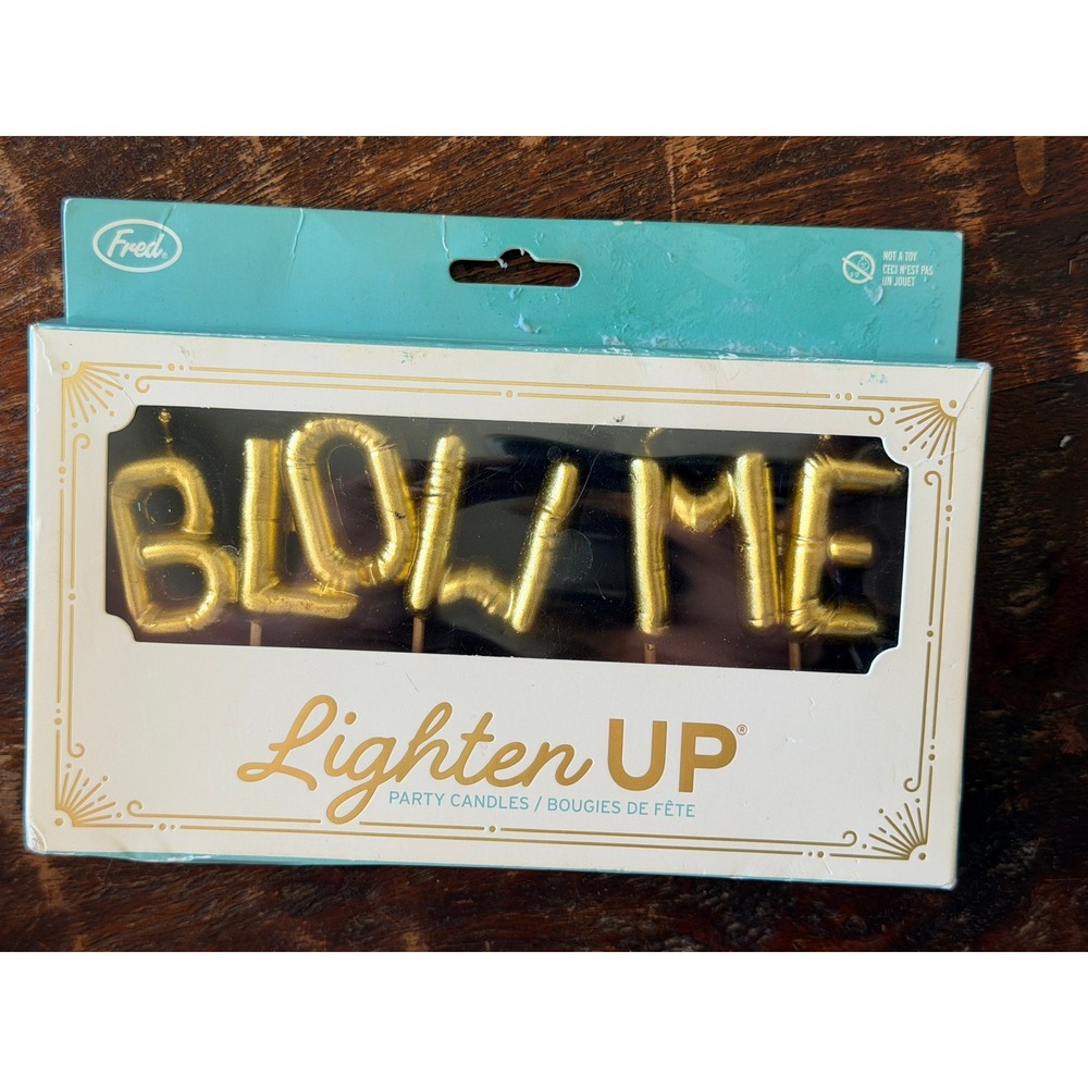 Genuine Fred Blow Me Party Candles Gold Good Balloon Style Funny Cake Decor